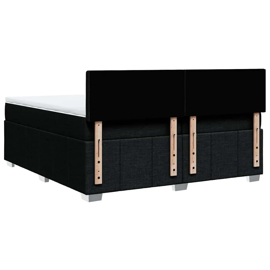 Sommier à lattes de lit avec matelas Noir 200x200 cm Tissu - 6