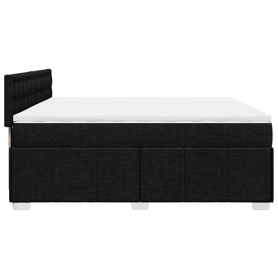 Sommier à lattes de lit avec matelas Noir 200x200 cm Tissu - 7