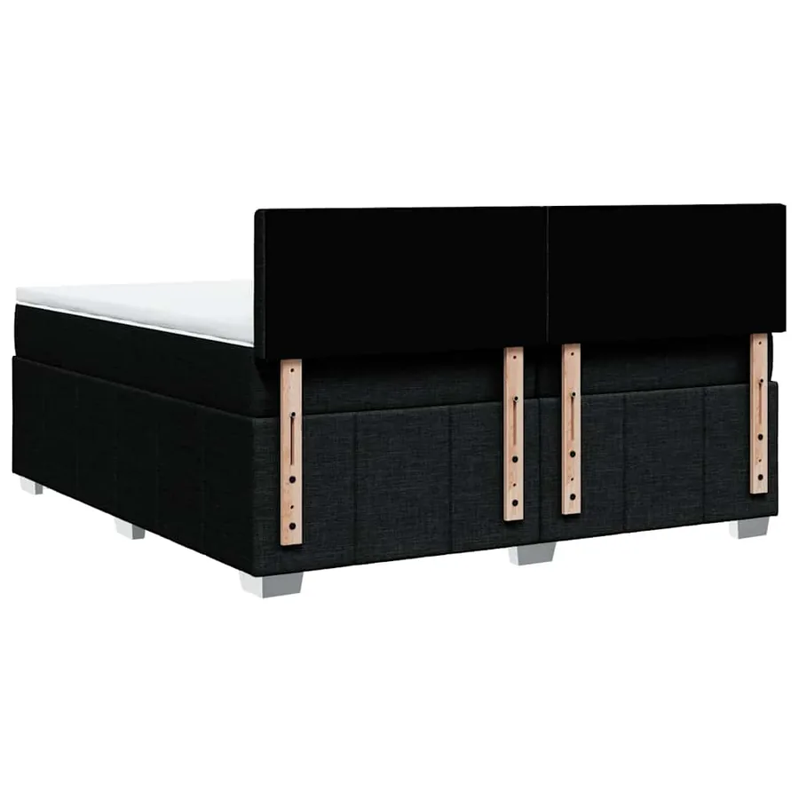 Sommier à lattes de lit avec matelas Noir 200x200 cm Tissu - 8
