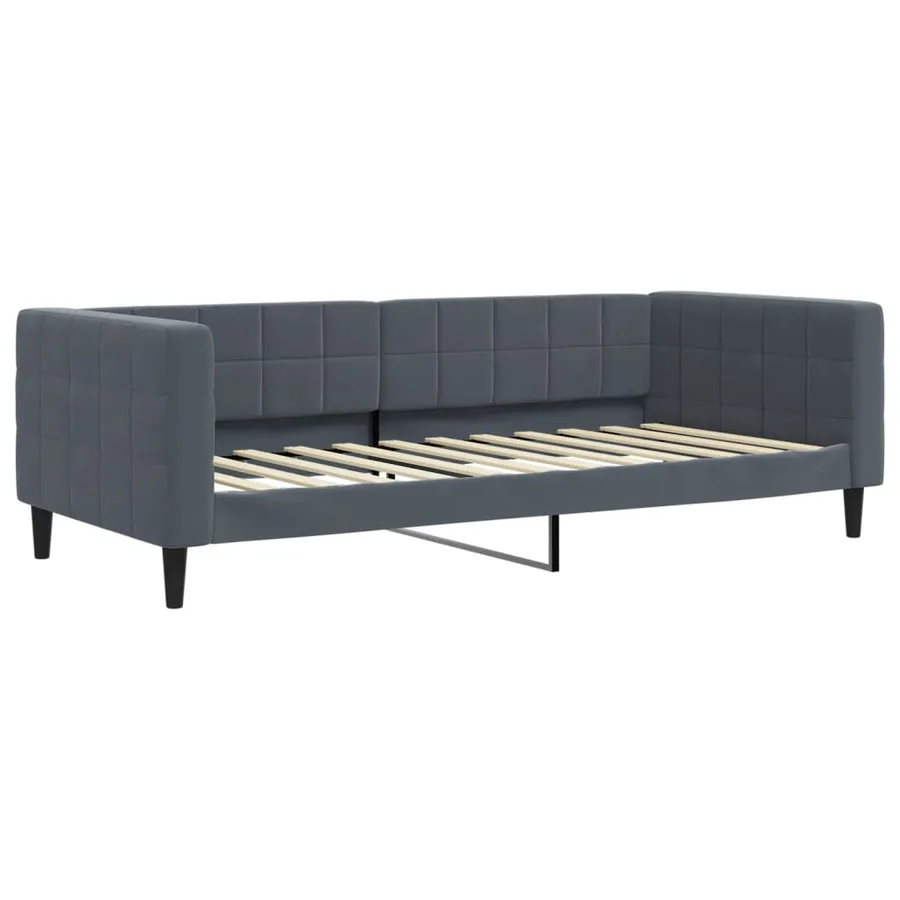 Lit de repos sans matelas gris foncé 100x200 cm velours - 2