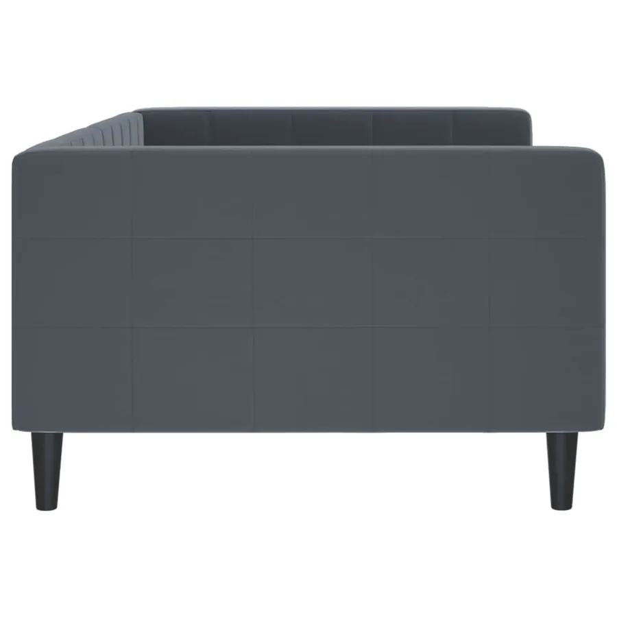 Lit de repos sans matelas gris foncé 100x200 cm velours - 4