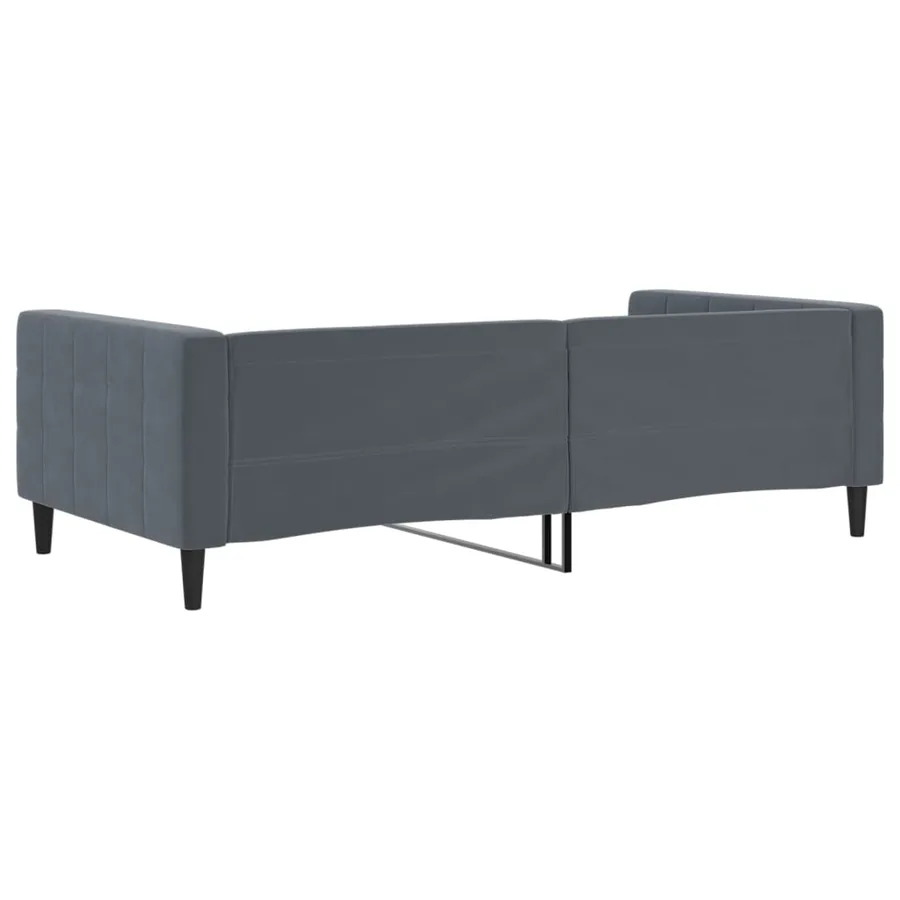 Lit de repos sans matelas gris foncé 100x200 cm velours - 5