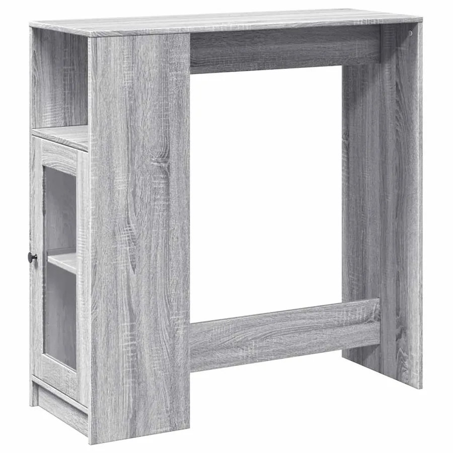 Table de bar avec étagères sonoma gris bois d'ingénierie - 2