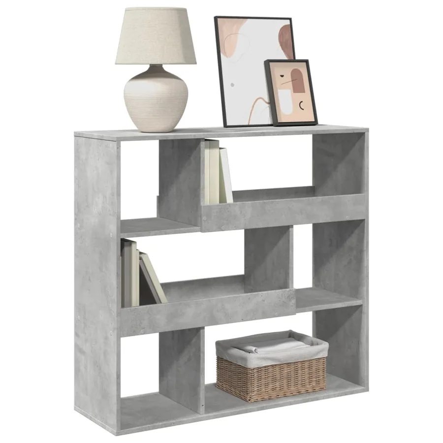 Bibliothèque/Séparateur de pièce gris béton 100x33x94,5 cm - 7