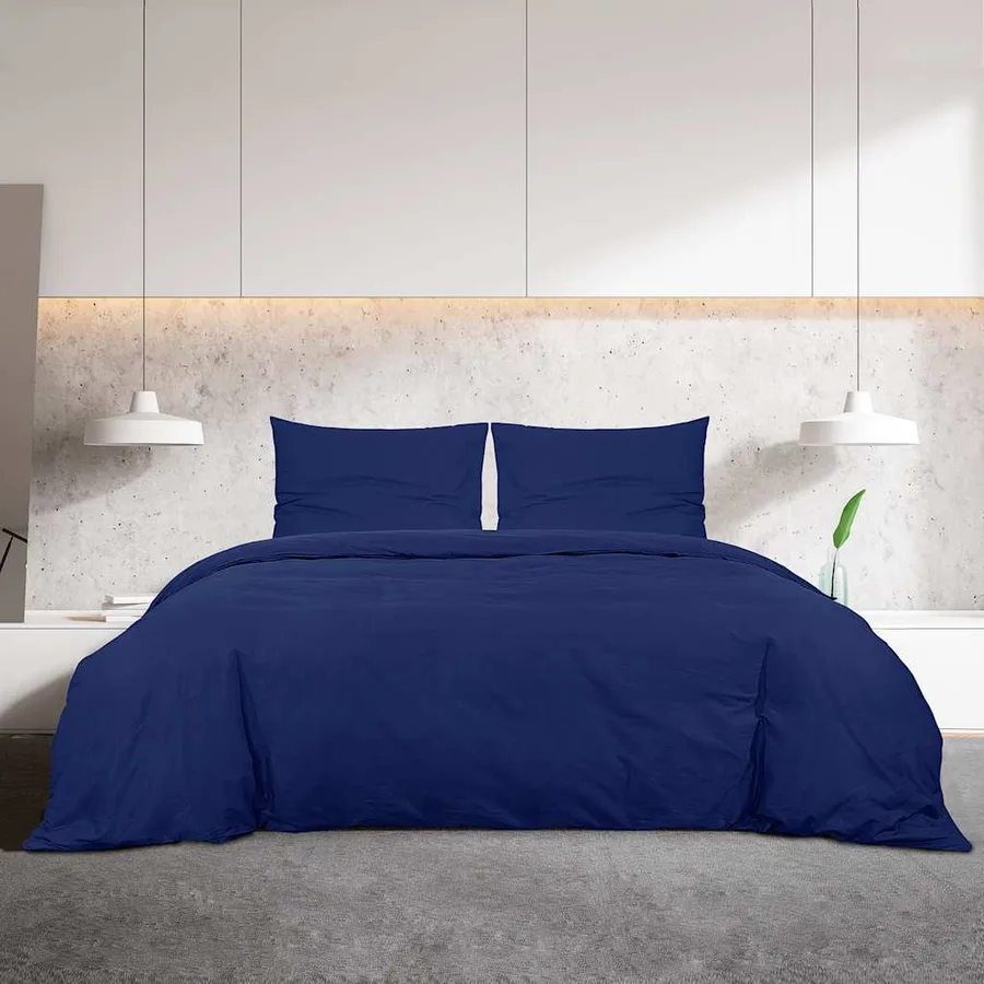 Ensemble de housse de couette Bleu marine 140x200 cm Microfibre - 3