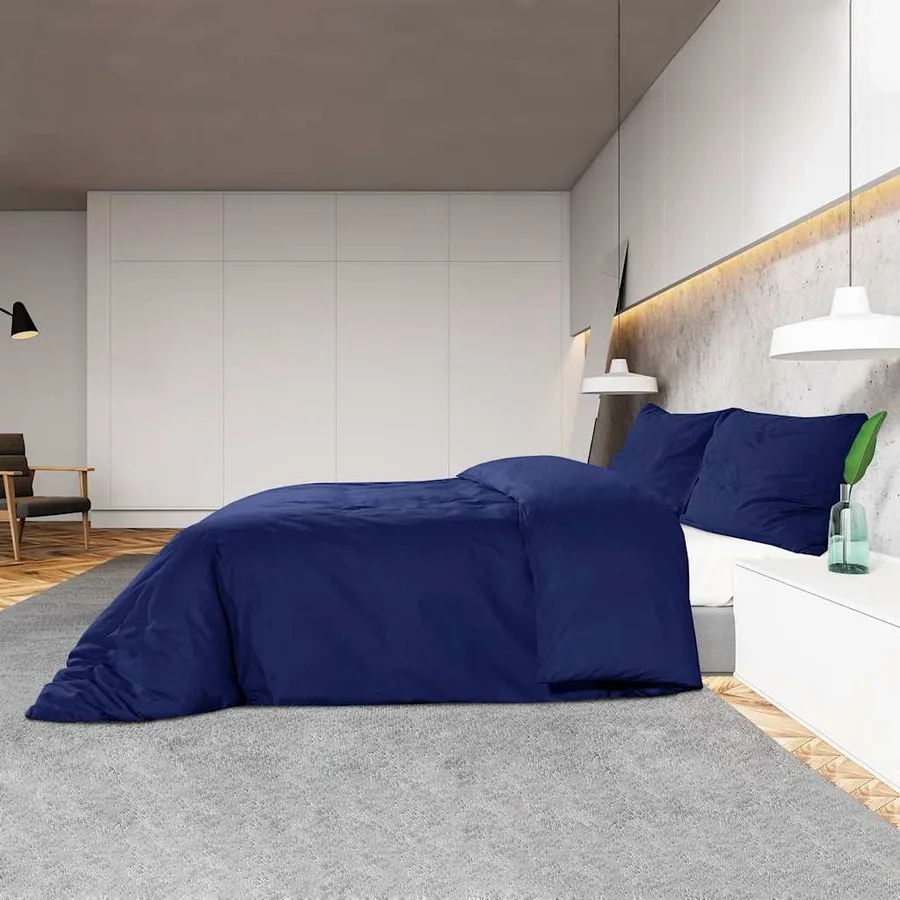 Ensemble de housse de couette Bleu marine 140x200 cm Microfibre - 4