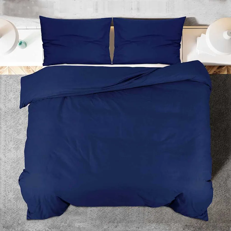 Ensemble de housse de couette Bleu marine 140x200 cm Microfibre - 5