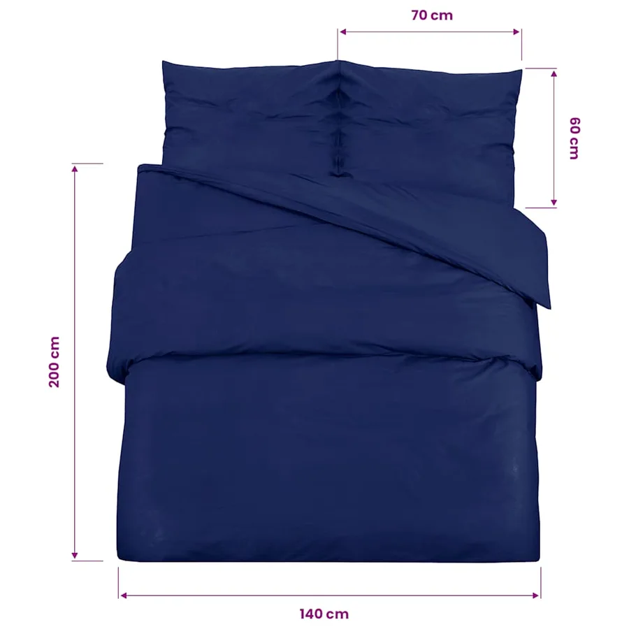Ensemble de housse de couette Bleu marine 140x200 cm Microfibre - 9