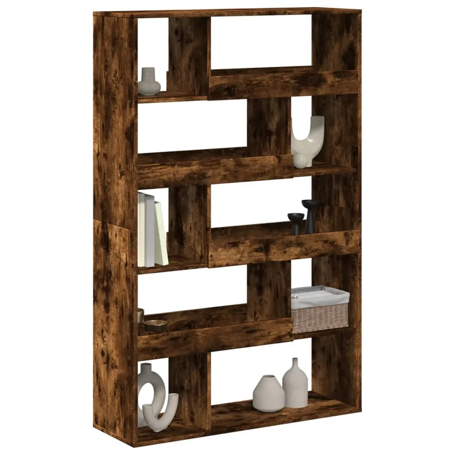 Bibliothèque chêne fumé 100x33x156,5 cm bois d'ingénierie - 7