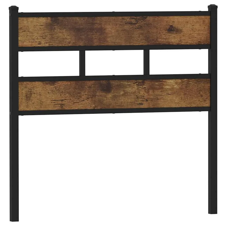 Tête de lit de remplacement chêne fumé 80 cm fer et bois d'ingénierie - 2
