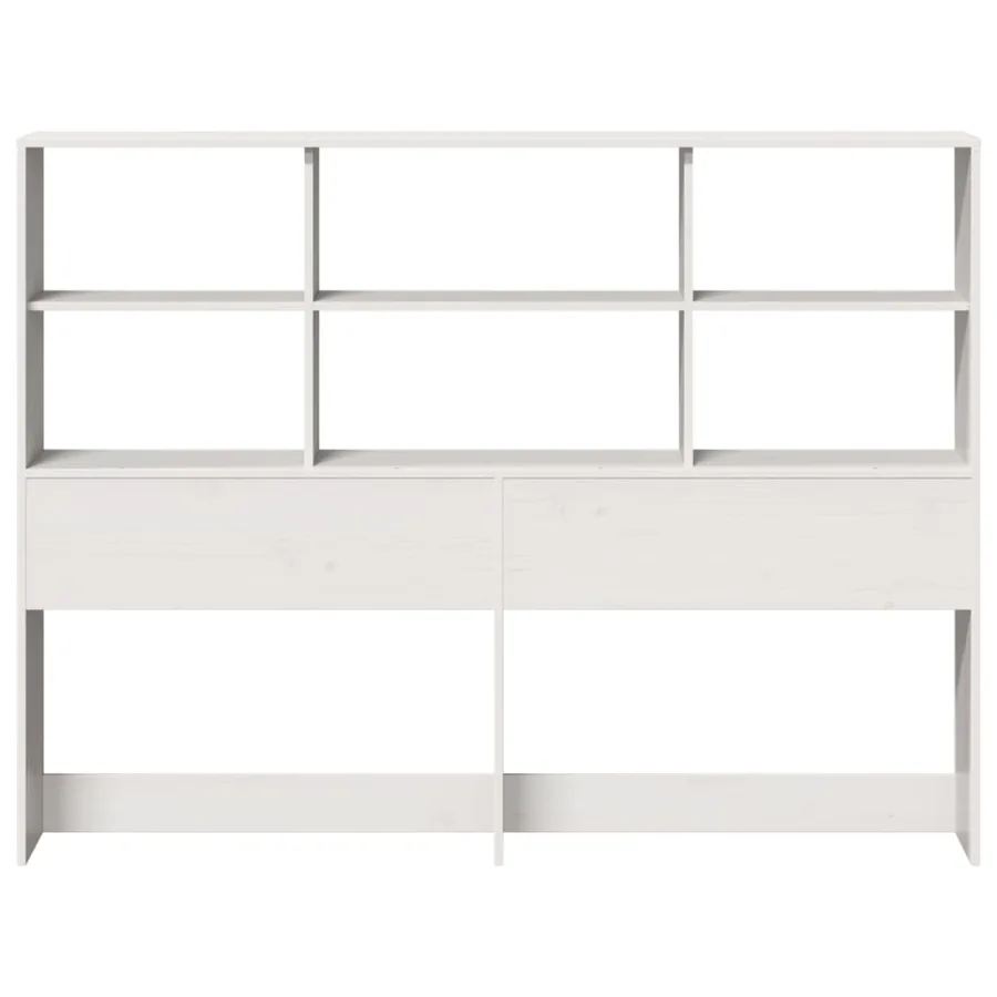 Tête de lit avec rangement blanc 140 cm bois massif de pin - 4