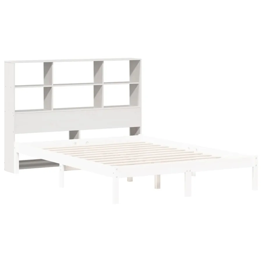 Tête de lit avec rangement blanc 140 cm bois massif de pin - 7