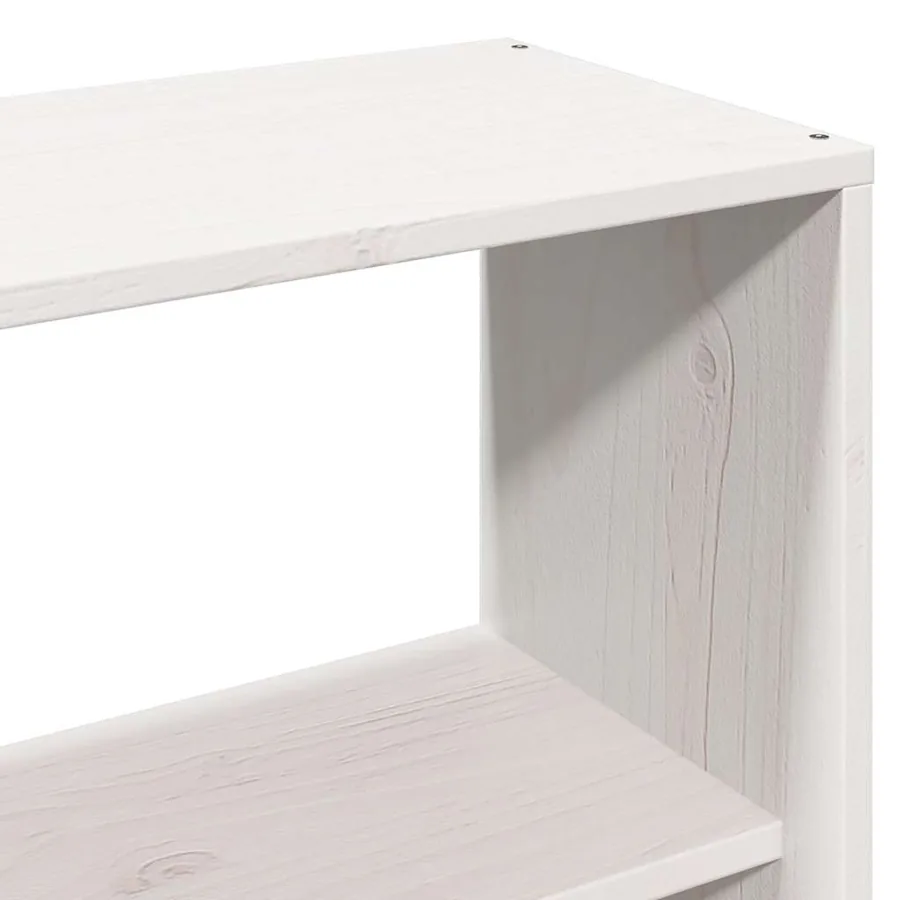 Lit bibliothèque sans matelas blanc 140x200 cm bois massif - 10