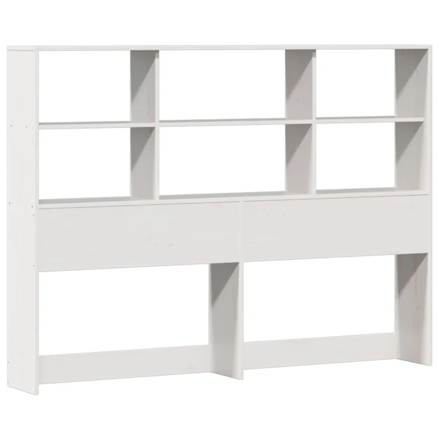 Lit bibliothèque sans matelas blanc 160x200 cm bois pin massif - 7