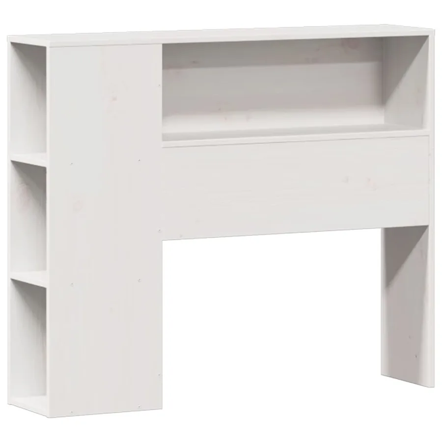 Lit bibliothèque sans matelas blanc 75x190cm bois de pin massif - 7
