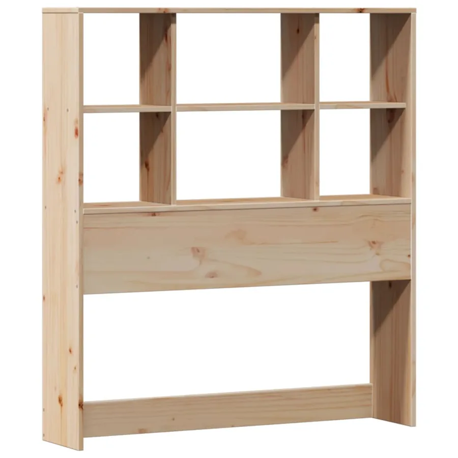 Lit bibliothèque sans matelas 90x190 cm bois de pin massif - 7