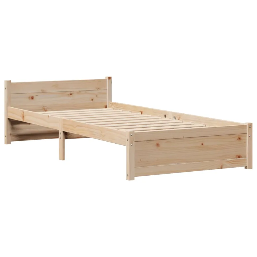 Lit bibliothèque sans matelas 90x190 cm bois de pin massif - 8