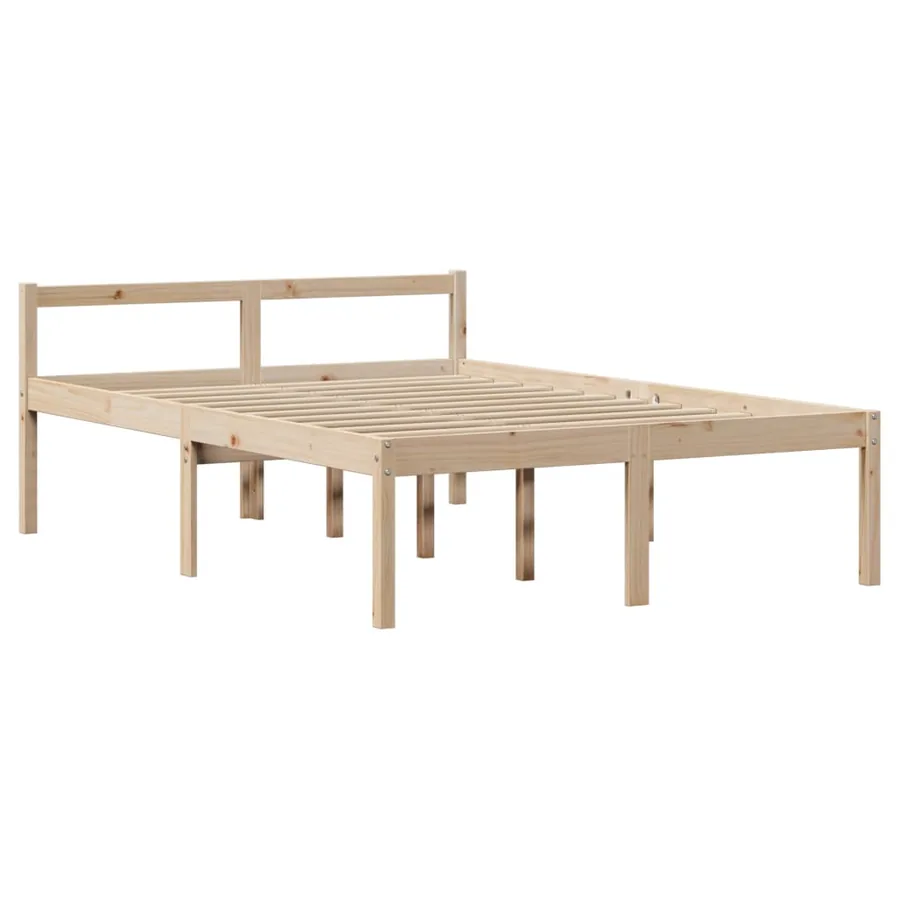 Lit bibliothèque sans matelas 140x190 cm bois de pin massif - 8