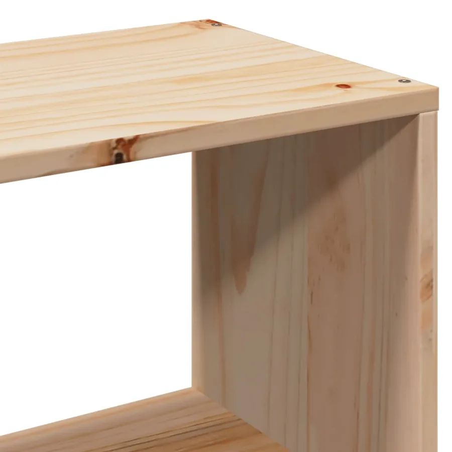 Lit bibliothèque sans matelas 140x190 cm bois de pin massif - 9