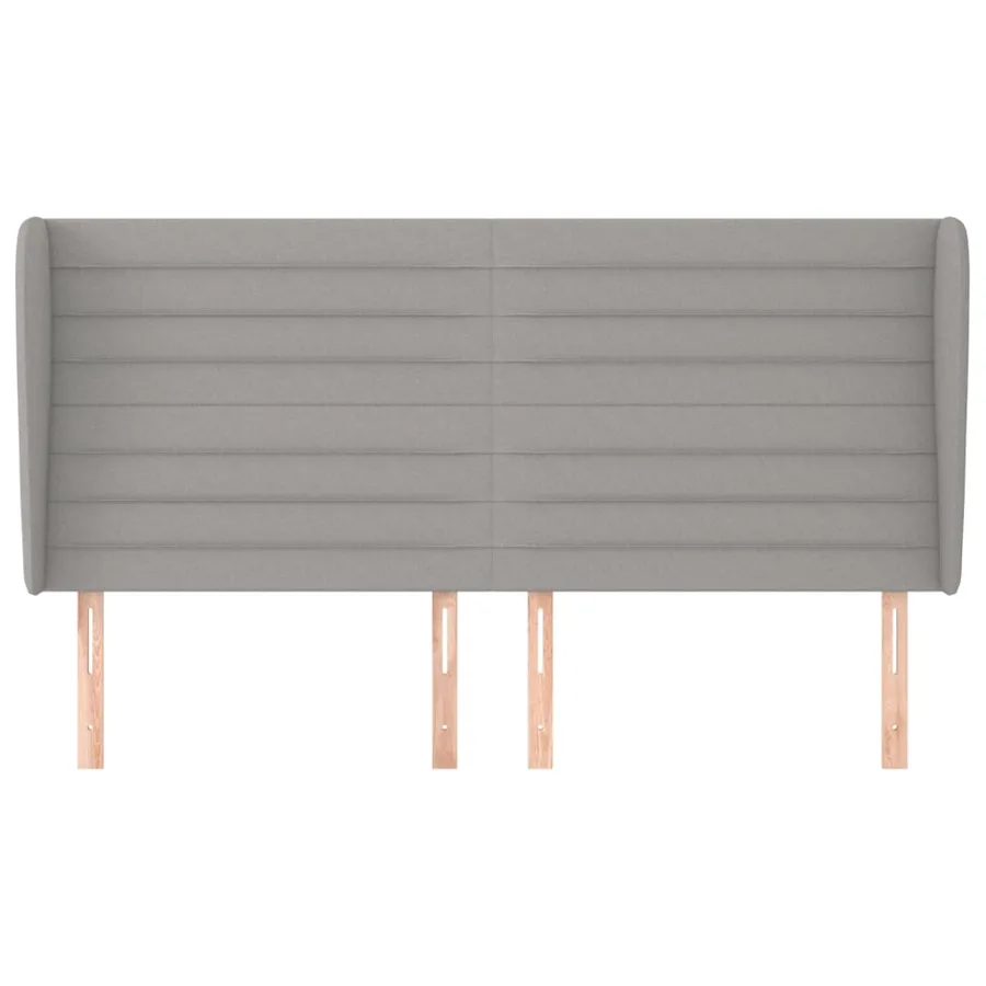 Tête de lit avec oreilles Gris clair 163x23x118/128 cm Tissu - 3