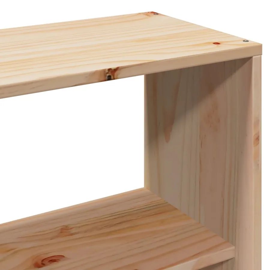 Lit bibliothèque sans matelas 140x190 cm bois massif - 10