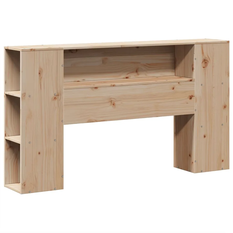 Lit bibliothèque sans matelas 140x190 cm bois massif - 6