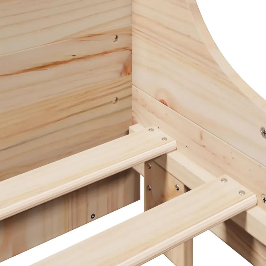 Lit bibliothèque sans matelas 140x190 cm bois massif - 9
