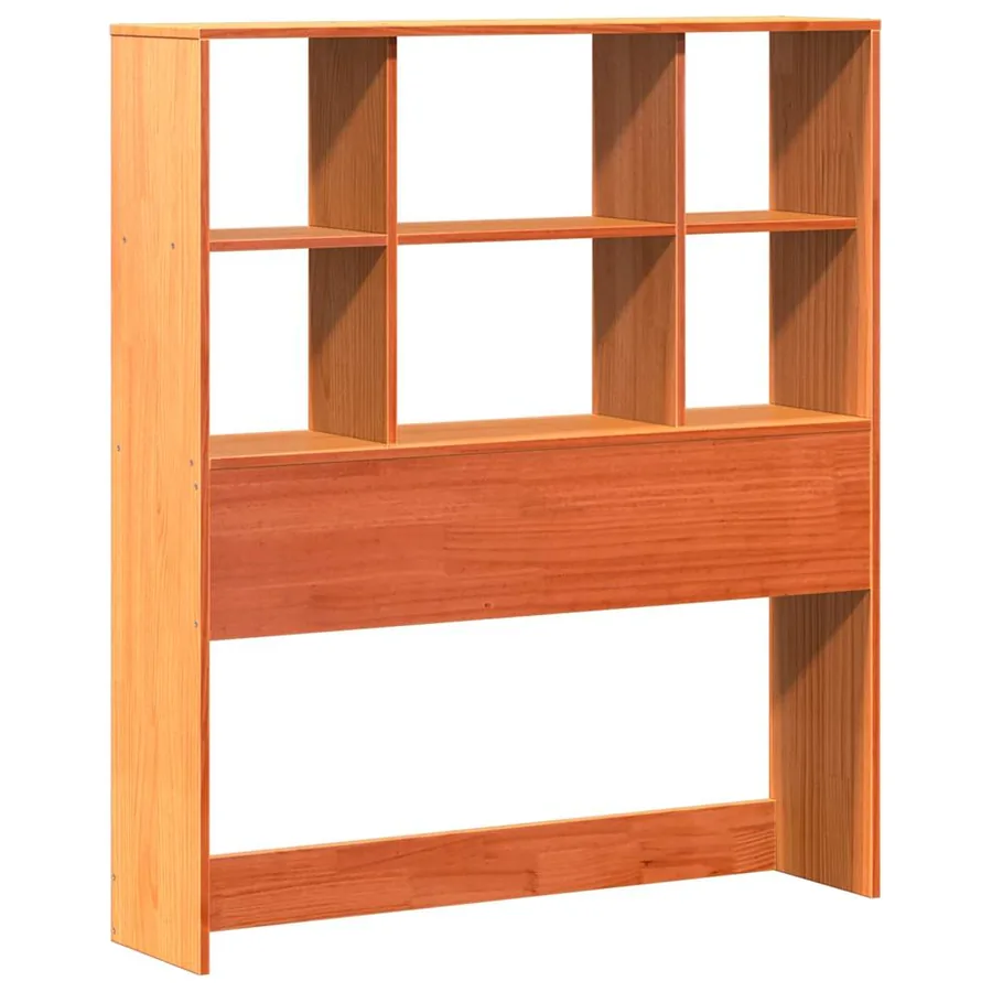 Lit bibliothèque sans matelas cire marron 100x200cm bois massif - 6