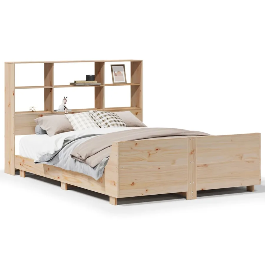 Cadre de lit sans matelas 140x190 cm bois de pin massif - 2