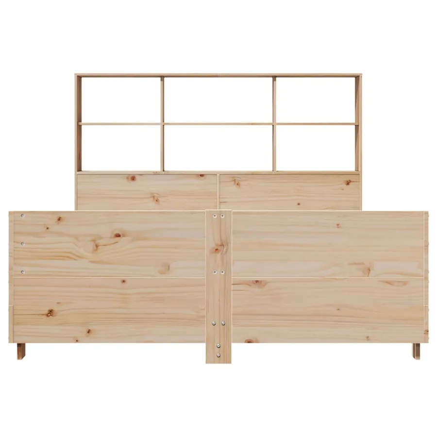 Cadre de lit sans matelas 140x190 cm bois de pin massif - 4