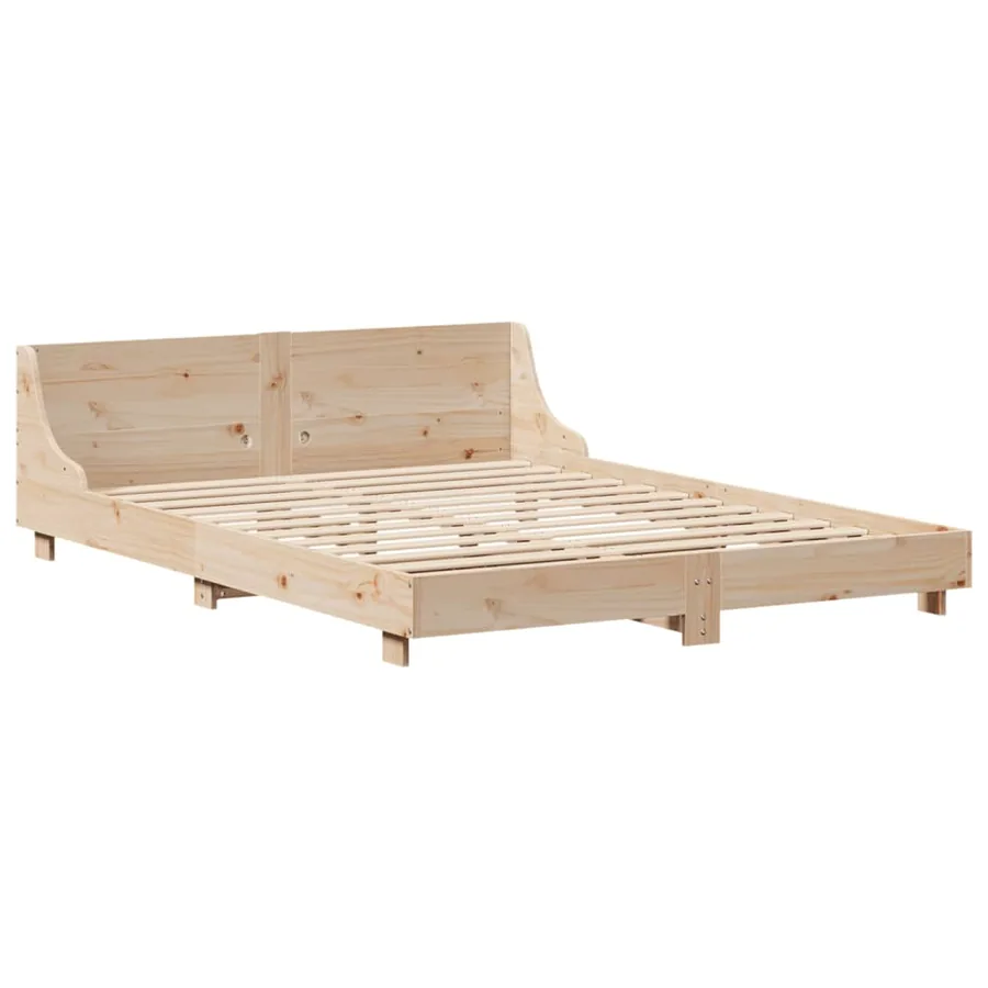 Cadre de lit sans matelas 140x190 cm bois de pin massif - 5