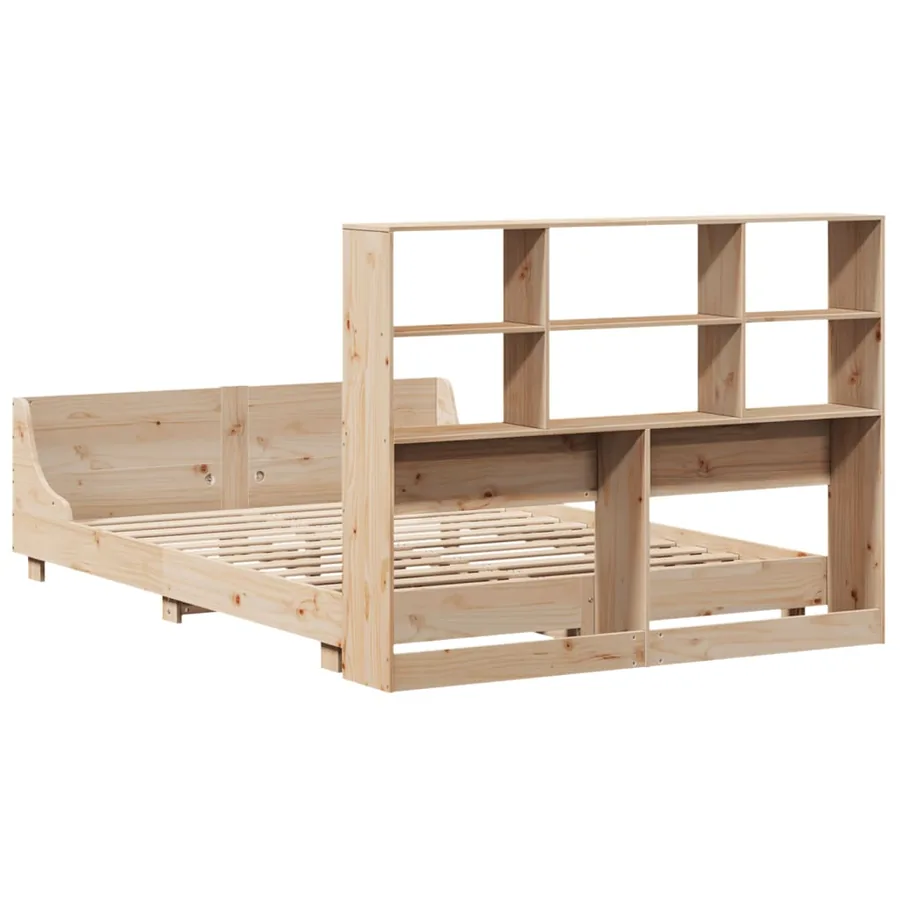 Cadre de lit sans matelas 140x190 cm bois de pin massif - 8