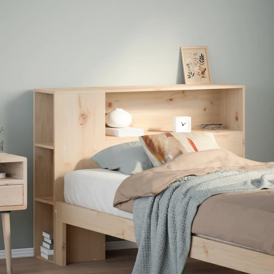 Tête de lit avec rangement 90 cm bois massif de pin