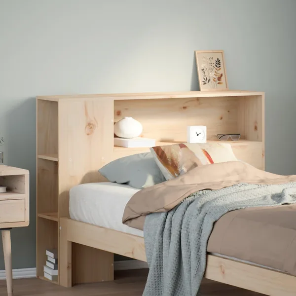Tête de lit avec rangement 90 cm bois massif de pin