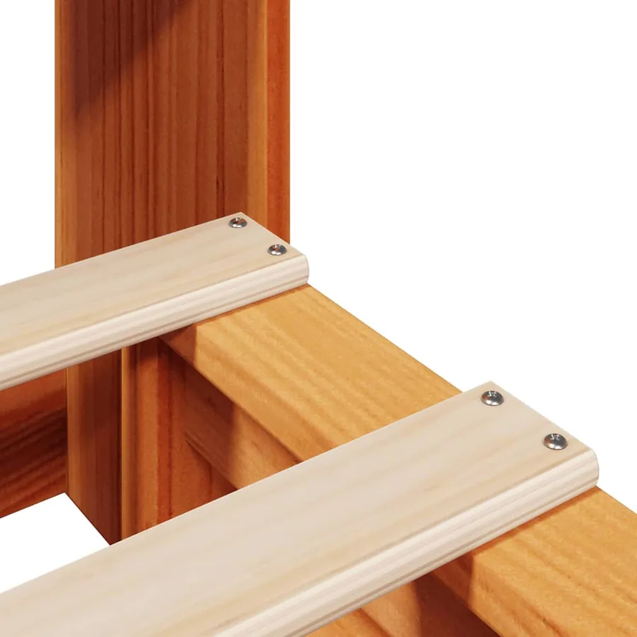 Lit bibliothèque sans matelas cire marron 75x190 cm bois massif - 9