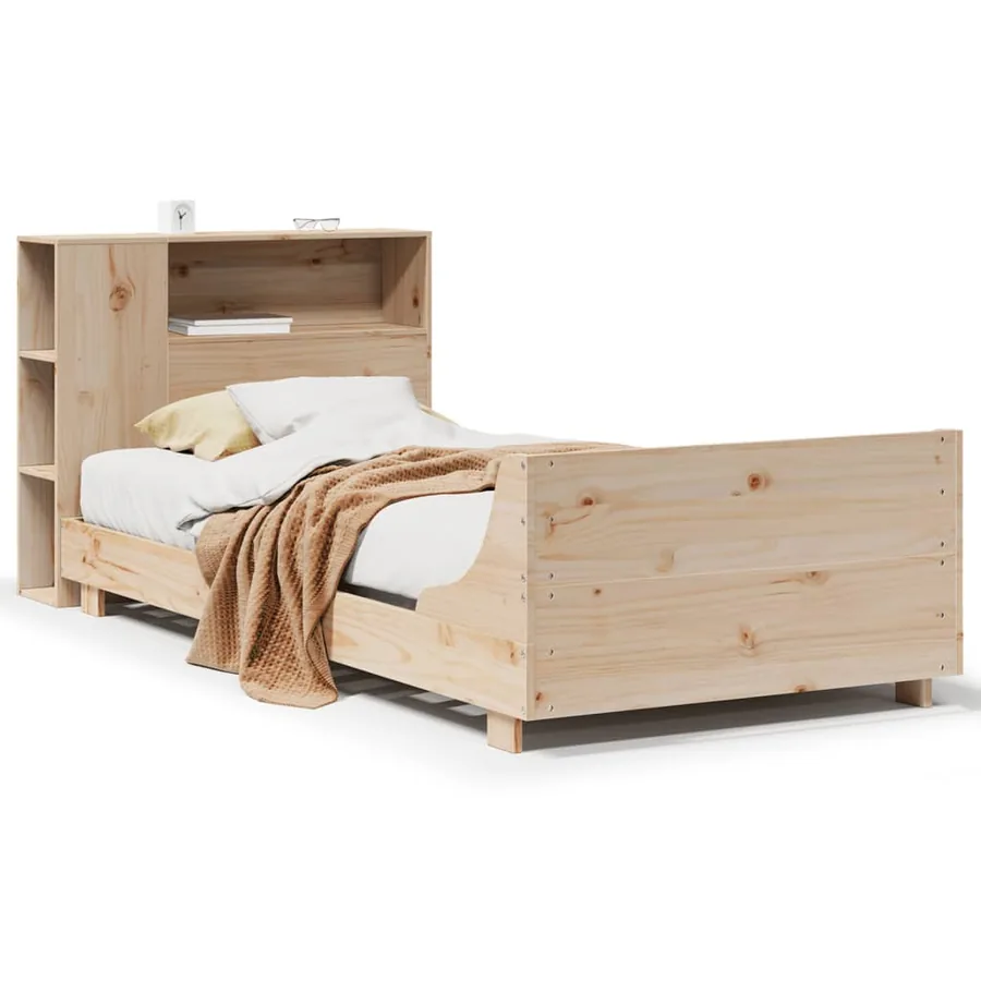 Cadre de lit sans matelas 90x190 cm bois de pin massif - 2