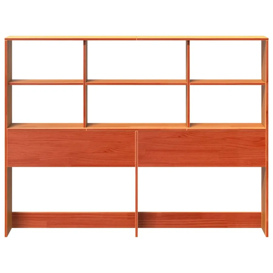 Tête de lit avec rangement cire marron 120cm bois massif de pin - 4