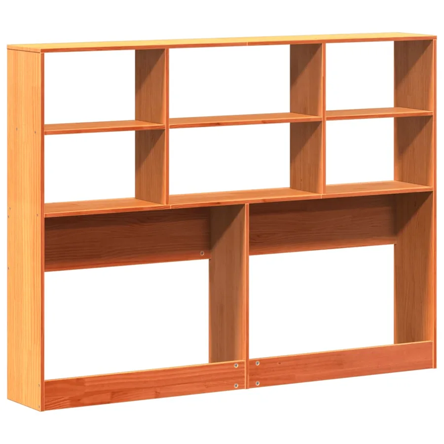 Tête de lit avec rangement cire marron 120cm bois massif de pin - 6
