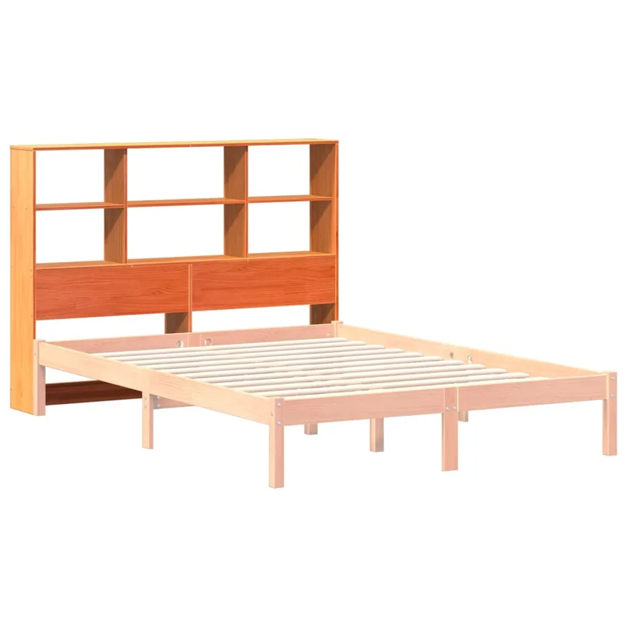 Tête de lit avec rangement cire marron 120cm bois massif de pin - 7