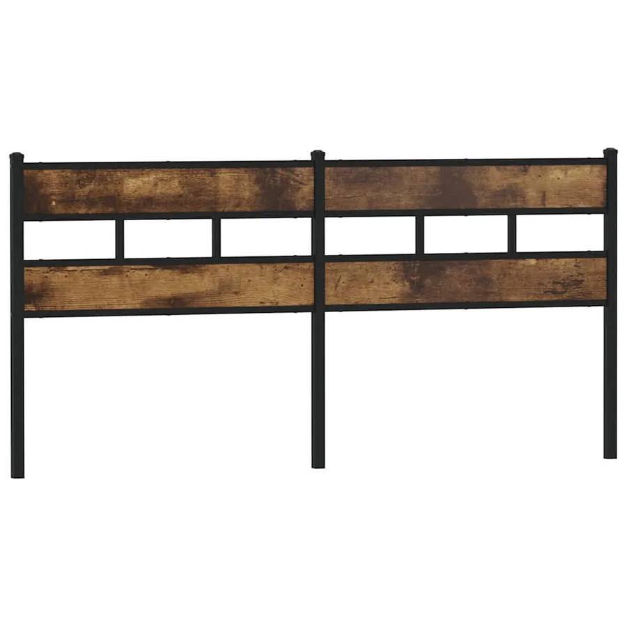 Tête de lit de remplacement chêne fumé 180 cm fer et bois d'ingénierie - 2
