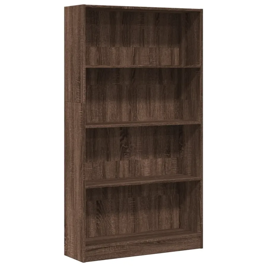 Bibliothèque chêne marron 80x24x143 cm bois d'ingénierie - 2