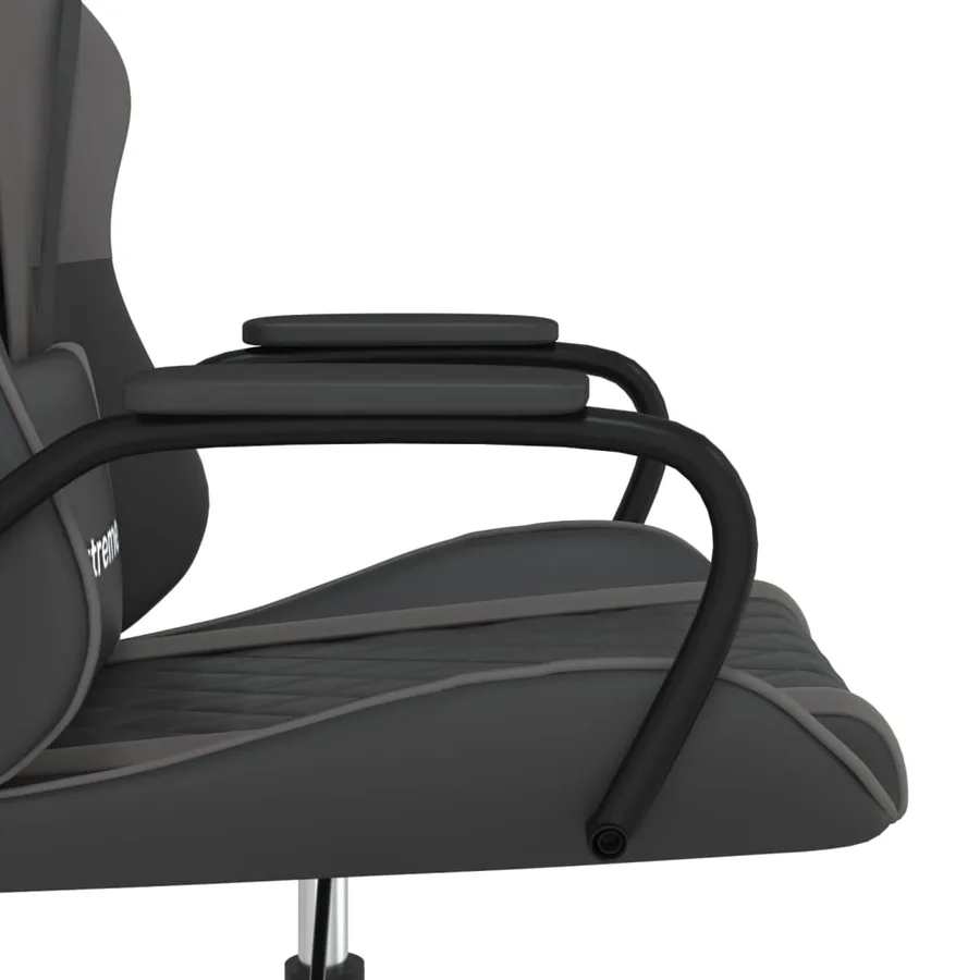 Chaise de jeu Noir et gris Similicuir - 8