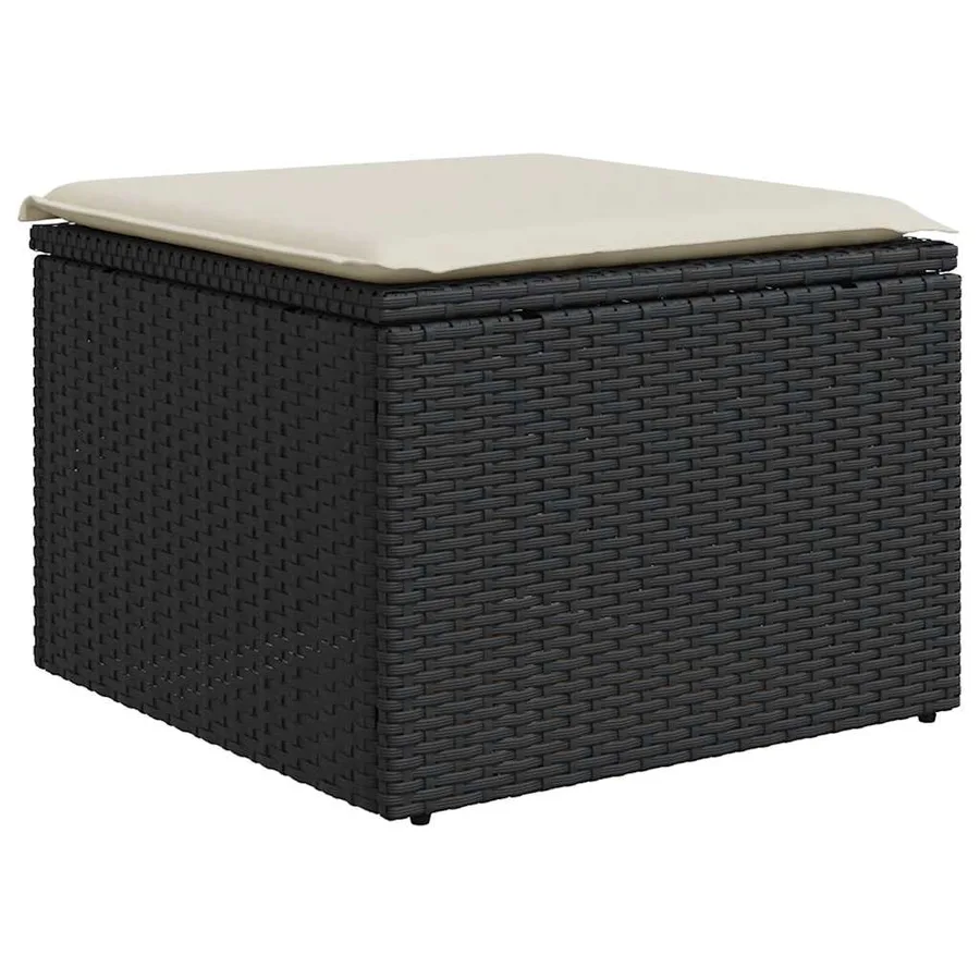 Salon de jardin 8 pcs avec coussins noir résine tressée - 6
