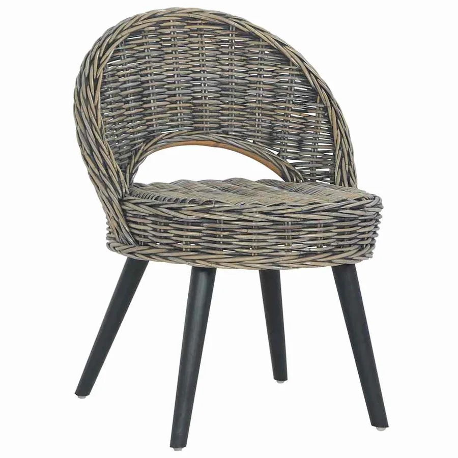 Chaise de canapé rotin kubu noir