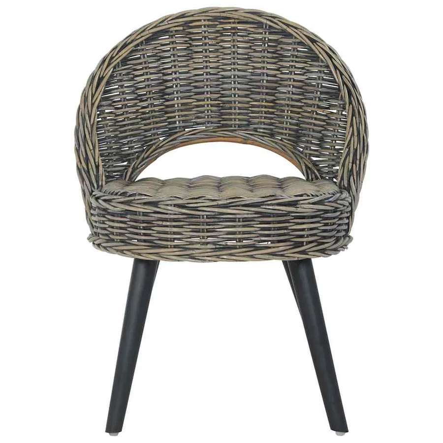 Chaise de canapé rotin kubu noir - 2