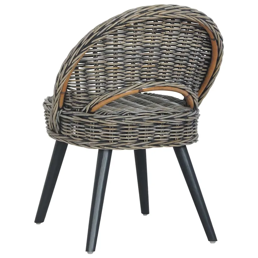Chaise de canapé rotin kubu noir - 4
