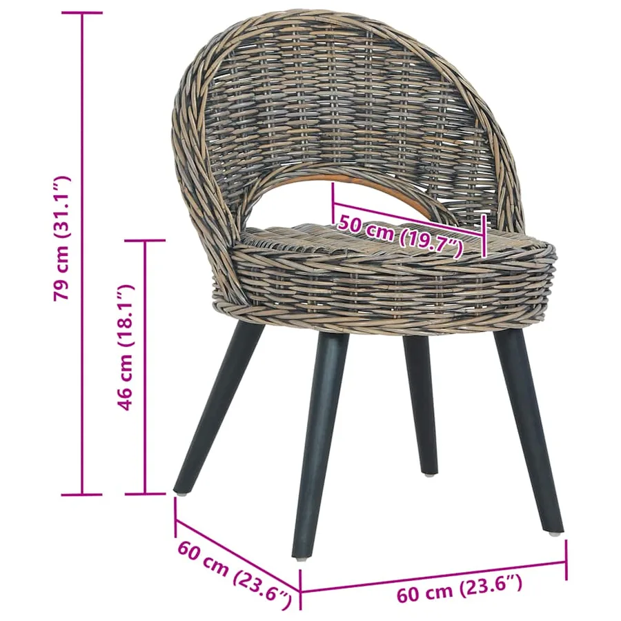 Chaise de canapé rotin kubu noir - 7