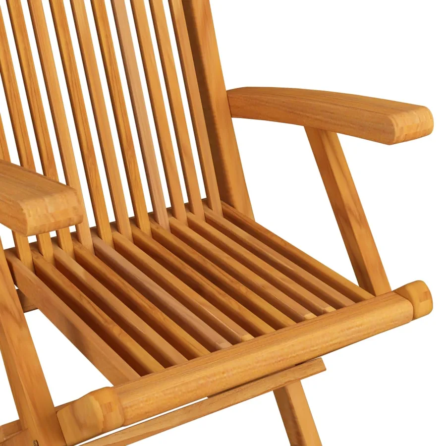 Ensemble à manger d'extérieur pliable 5 pcs Bois solide de teck - 10