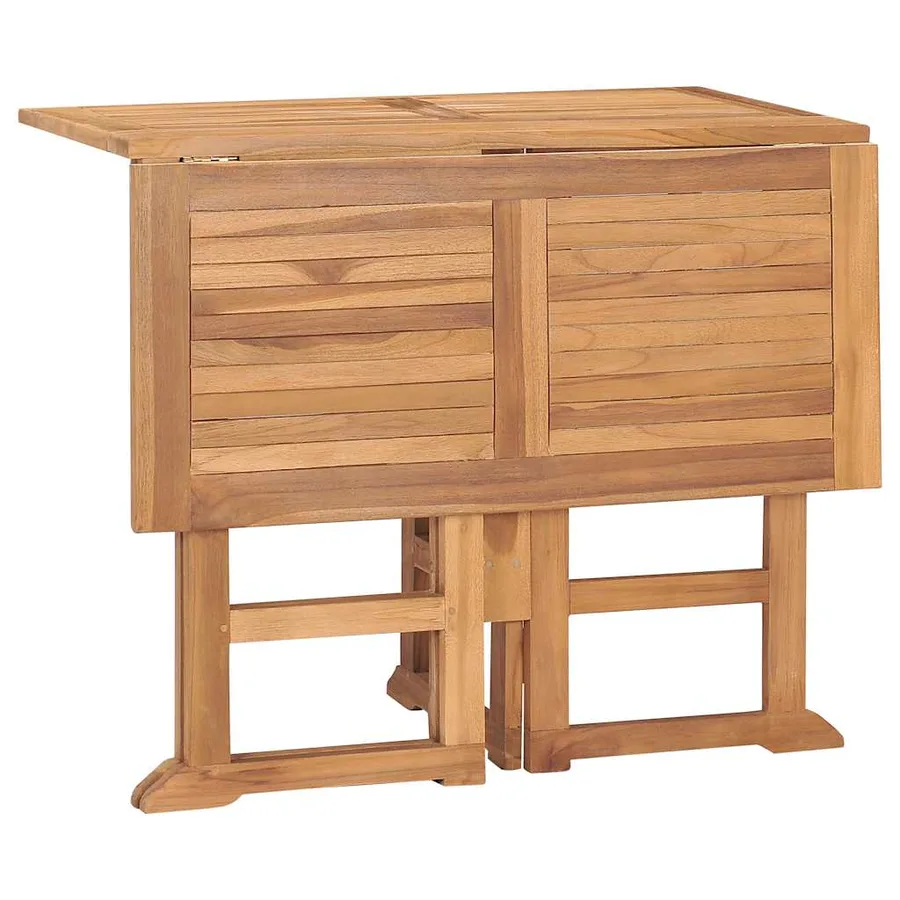 Ensemble à manger d'extérieur pliable 5 pcs Bois solide de teck - 5