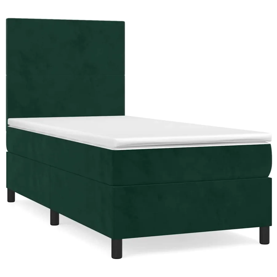 Sommier à lattes de lit et matelas Vert foncé 80x200 cm Velours - 2